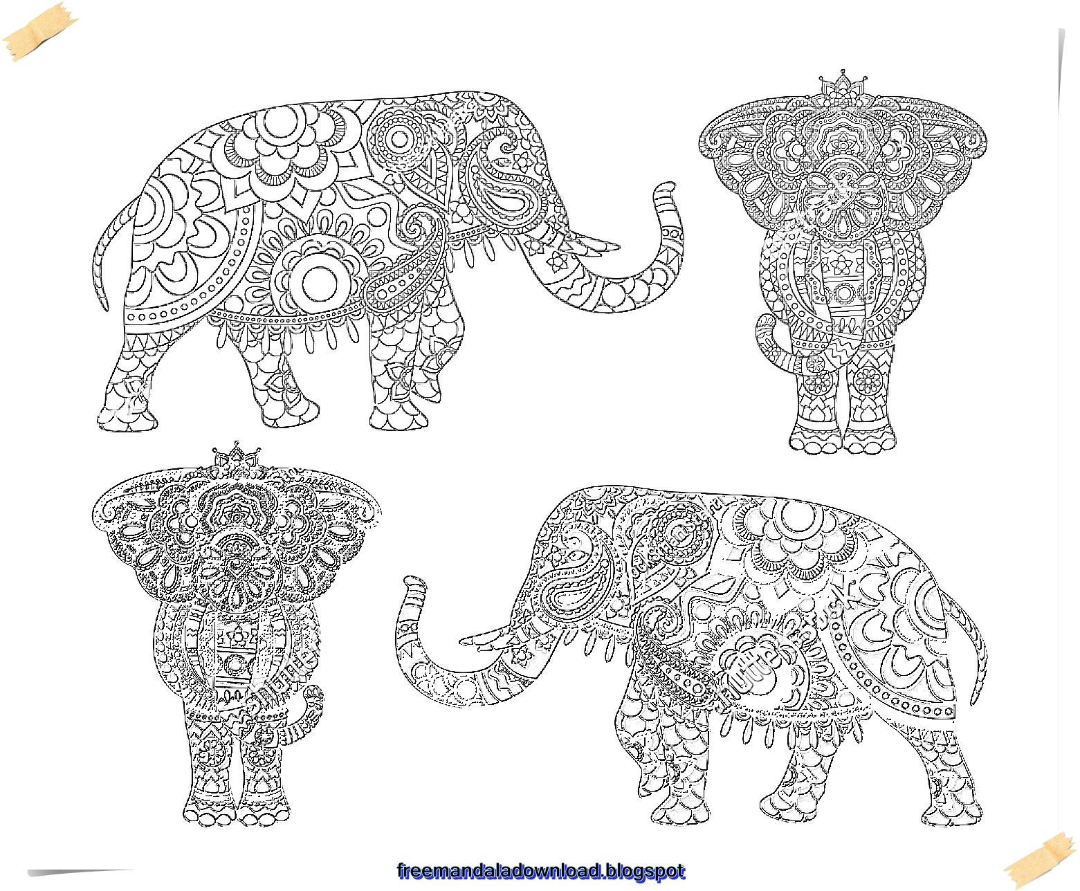 Elefant Mandala vector free