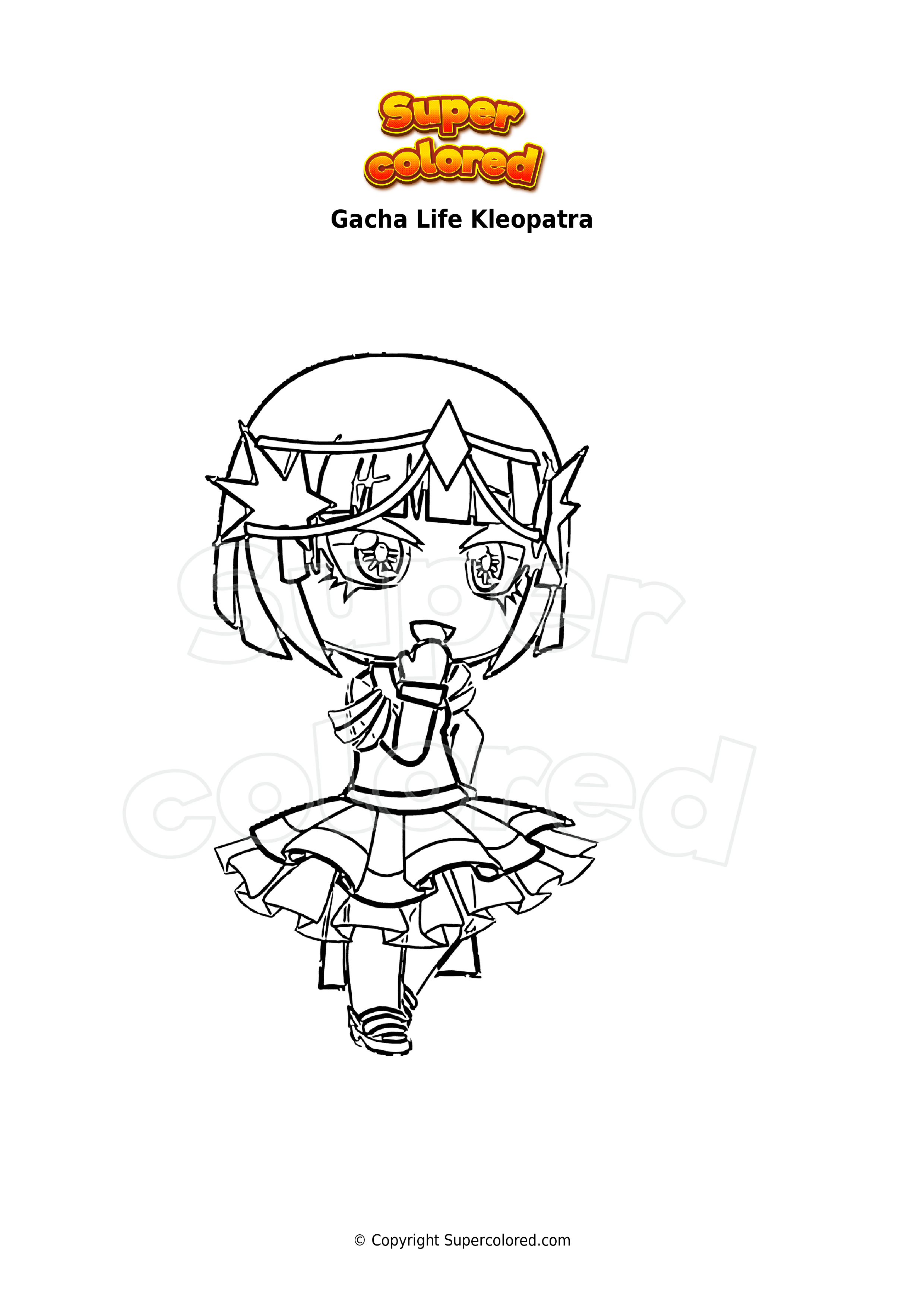 Ausmalbild Gacha Life Kleopatra - Supercolored.com