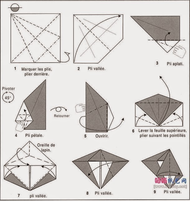 origami wolf step by step instructions ~ easy crafts ideas to make