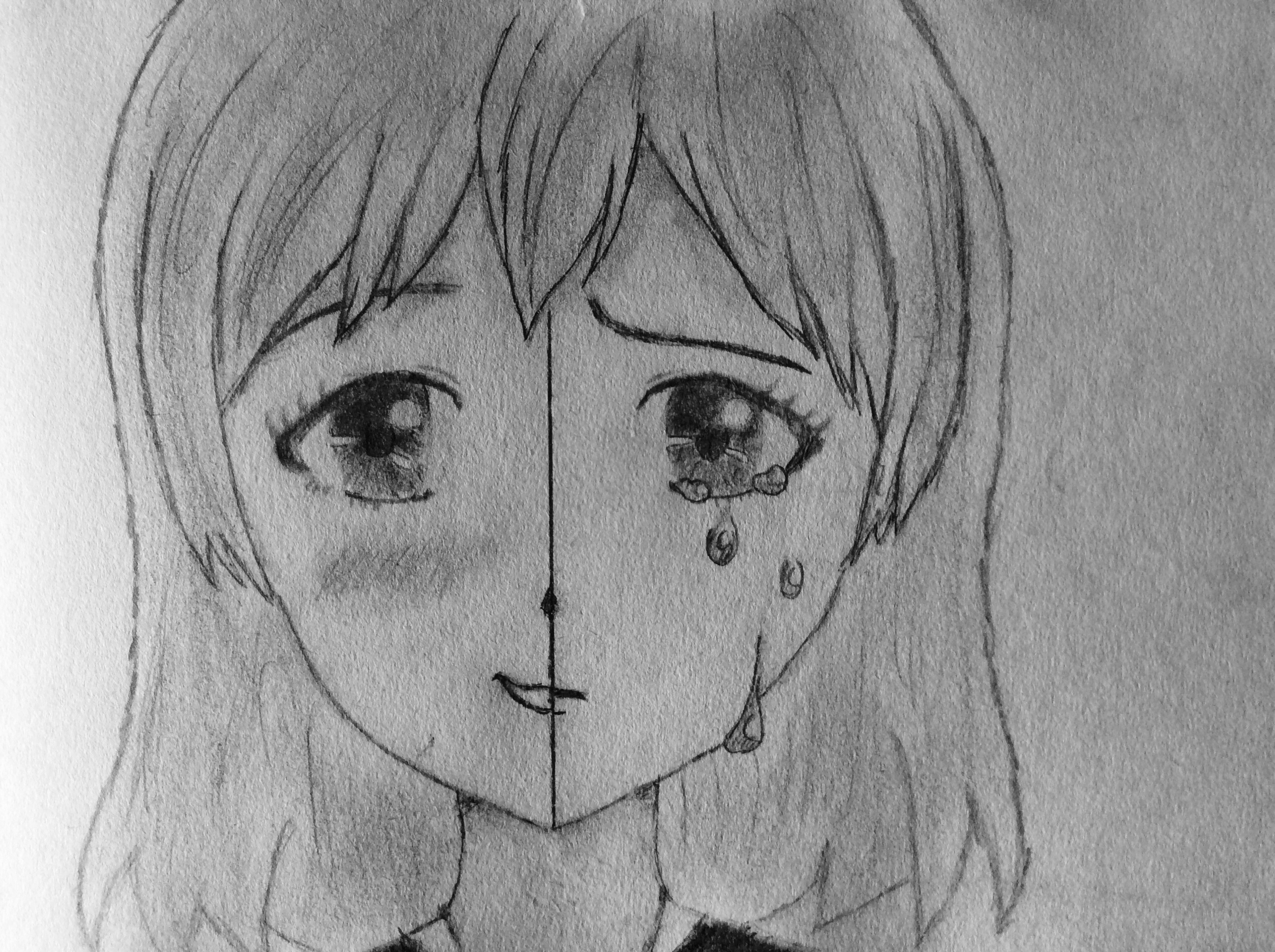 Crying Anime Drawings - Crying Anime Girl Drawing Deviantart