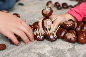 basteln mit kastanien kleinkinder