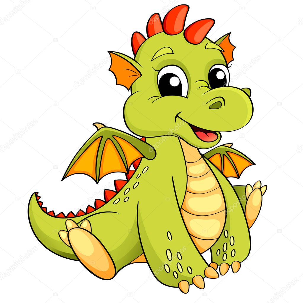 Cute cartoon dragon — Stock Vector © Alka5051 #147348057