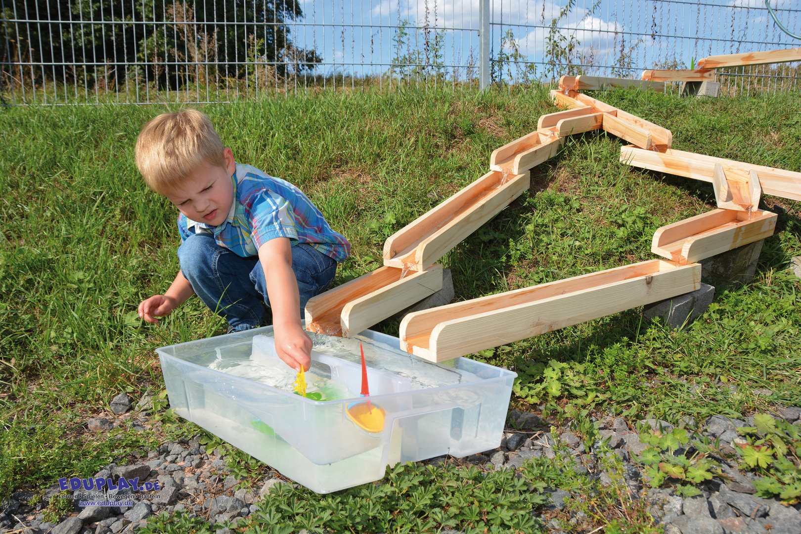 Wasserbahn - Kugelbahn Set 12 - Holz - Kindergartenherrmann