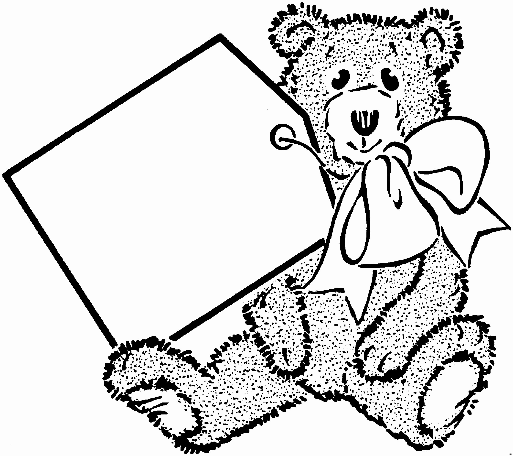 Ausmalbild Teddy Mit Herz - Ausmalbild Kostenlos