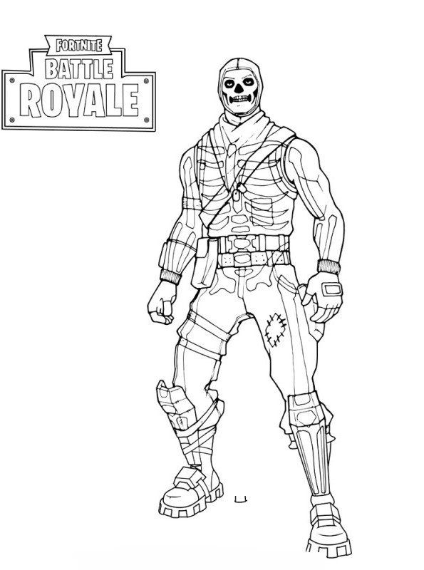 Fortnite Battle Royale Ausmalbilder | Skull coloring pages, Coloring