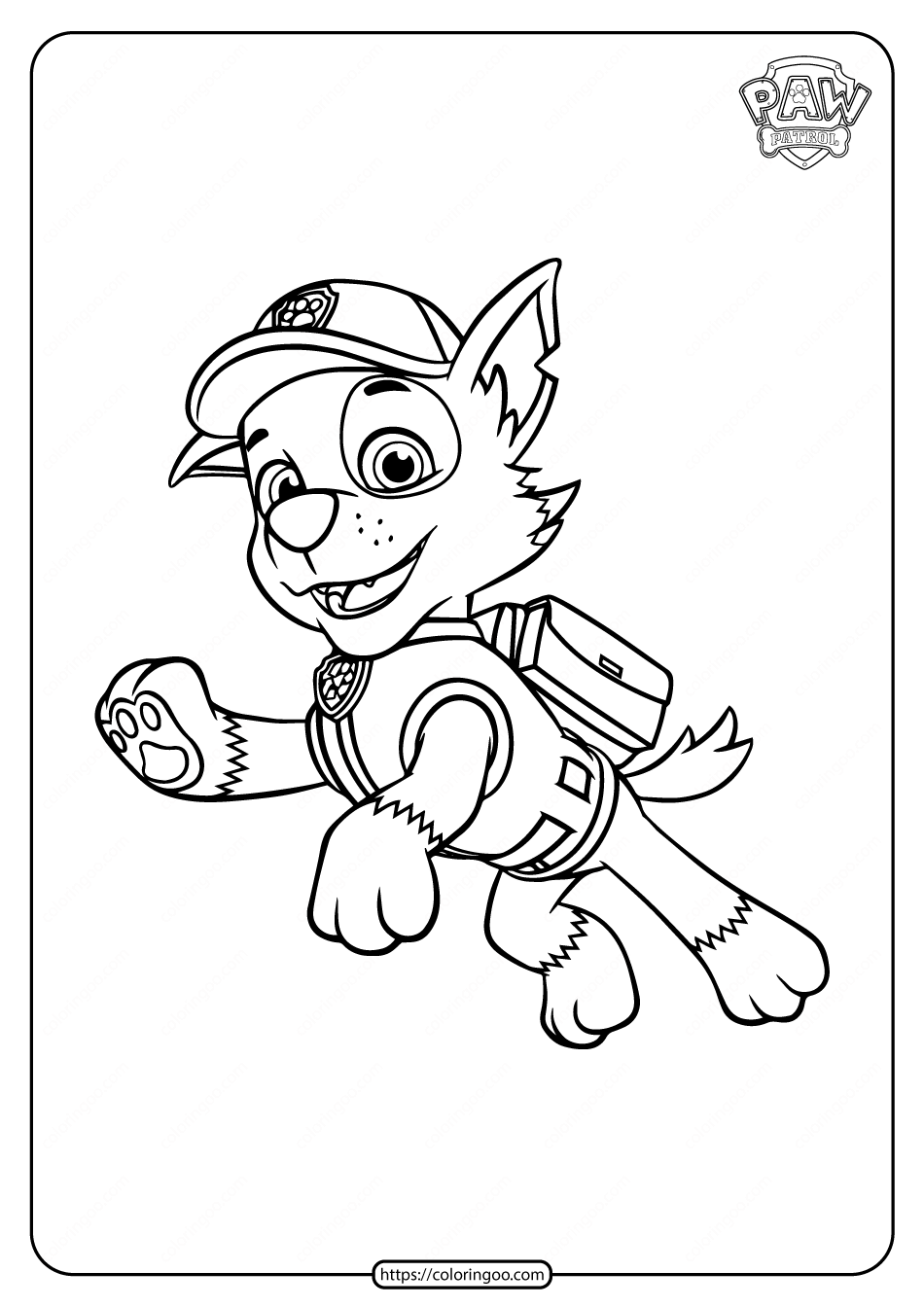 Paw Patrol Rocky Coloring Pages for Kids