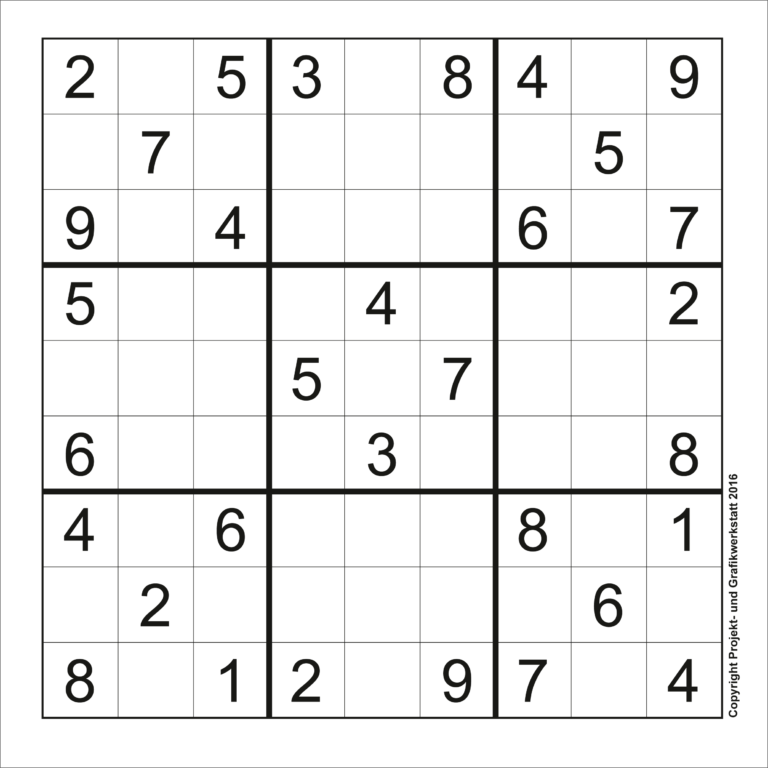 sudoku leicht bis mittel