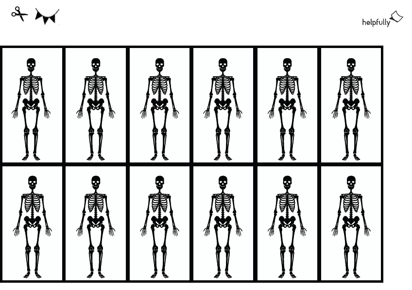bastelbogen skelett zum ausschneiden