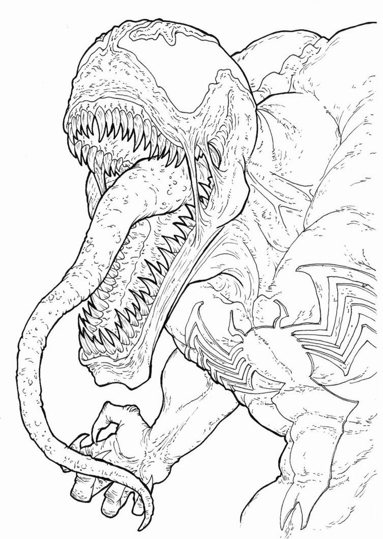 venom and spiderman coloring page