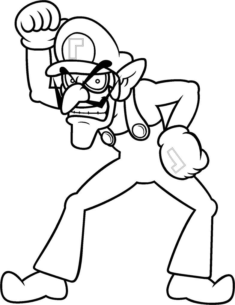 waluigi coloring pages