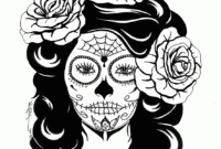 sugar skull coloring pages colored