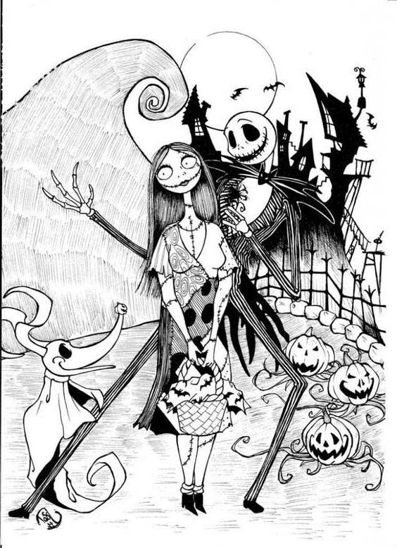 Jack Skellington Coloring Pages Halloween - Free Printable Coloring Pages