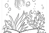 simple coral reef coloring page