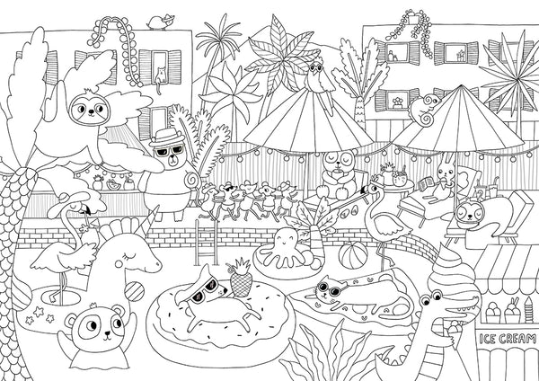 pool party coloring pages