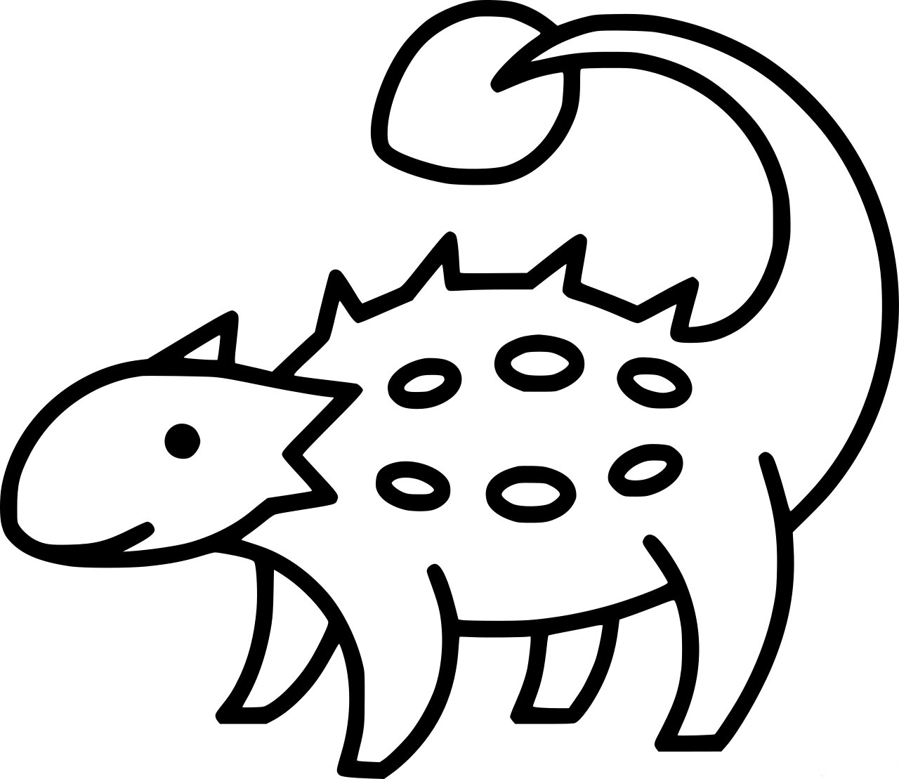 Ankylosaurus Outline Coloring Page - Free Printable Coloring Pages