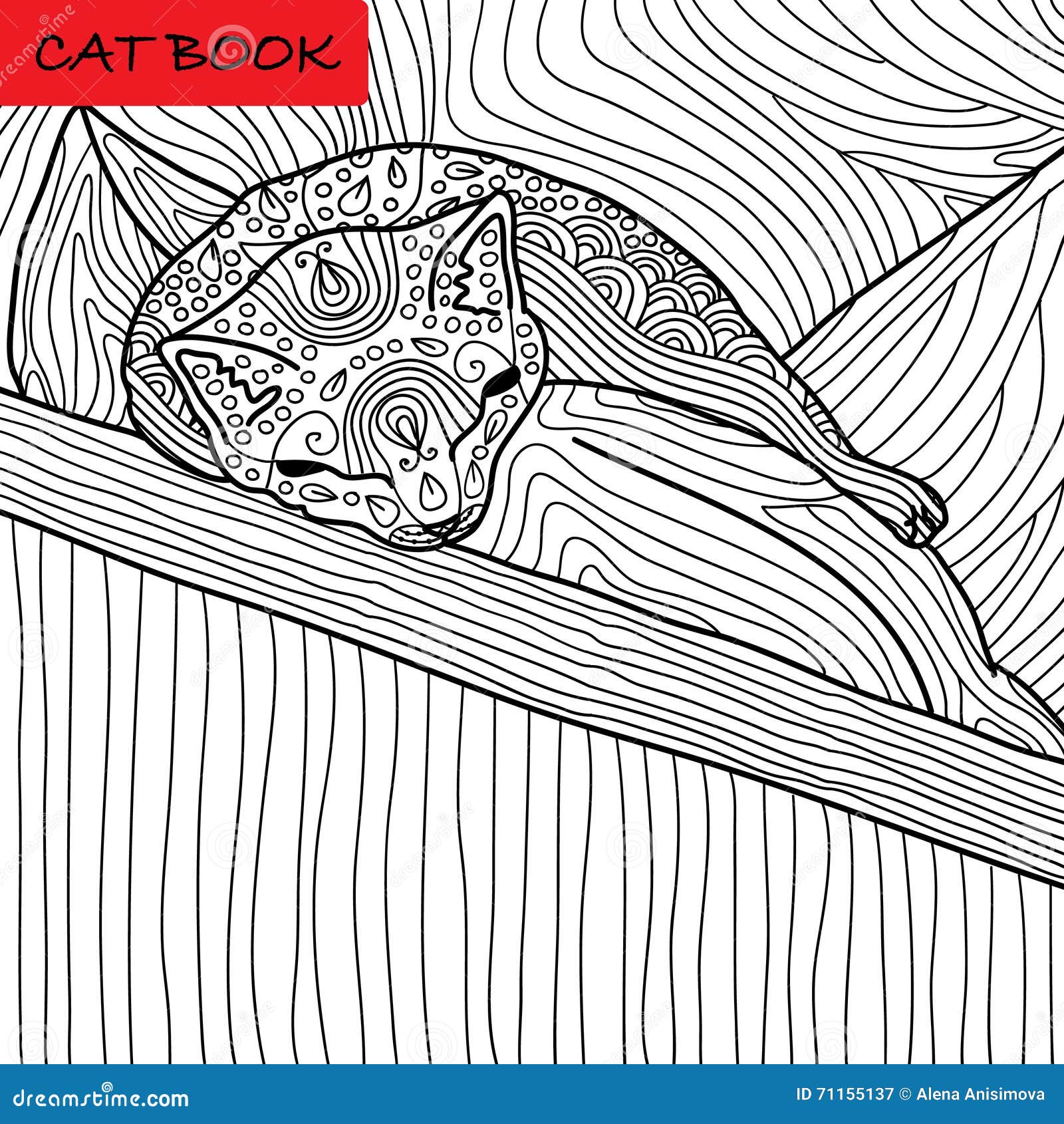 pillow cat coloring page