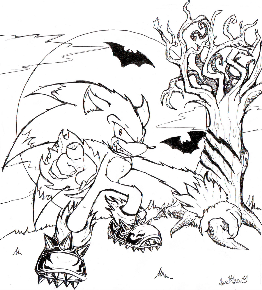 sonic werehog coloring pages