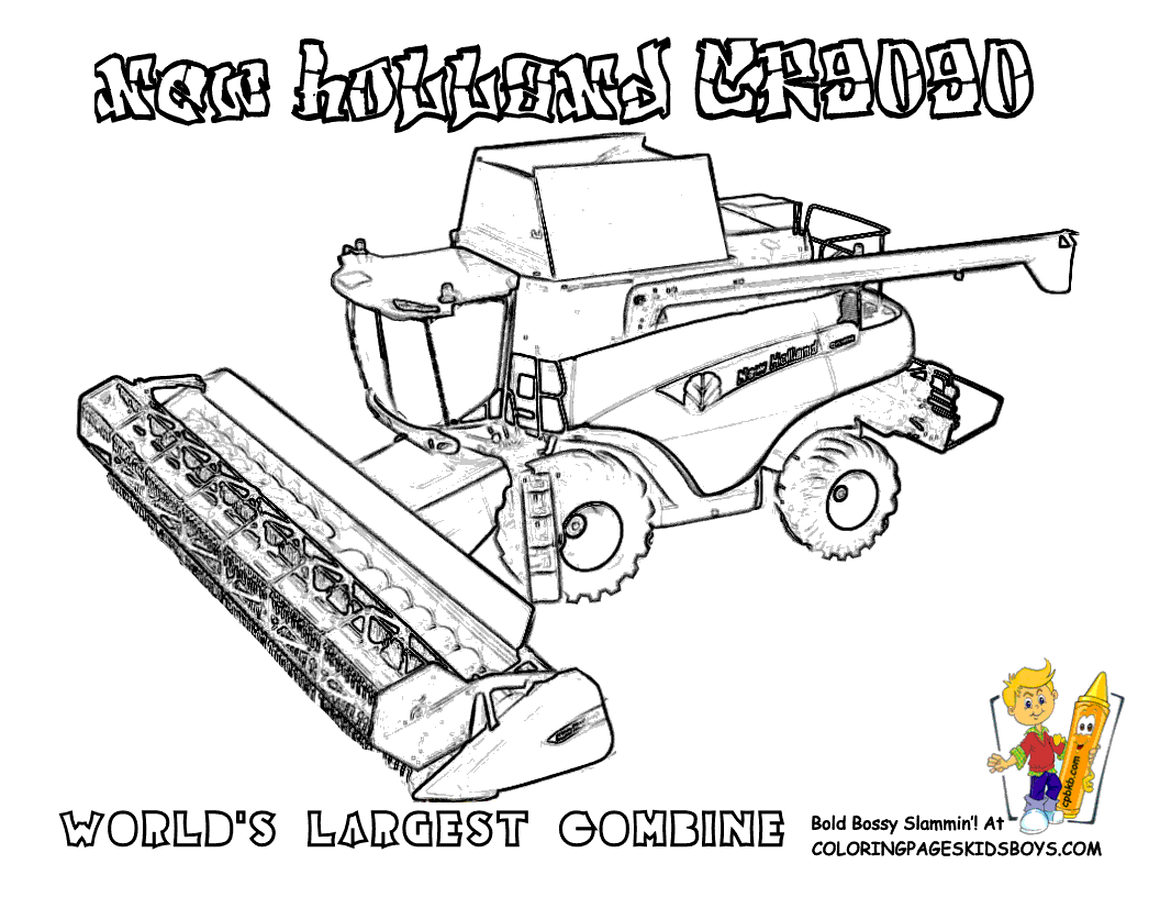 john deere combine coloring pages