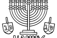 hanukkah menorah coloring page