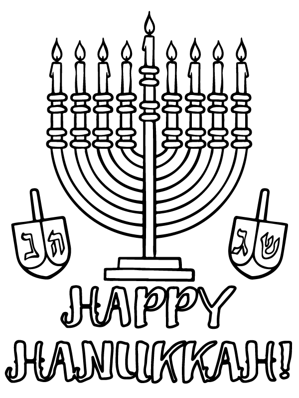 Hanukkah Dreidels Coloring Page - Free Printable Coloring Pages for Kids