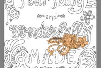 fearfully and wonderfully made coloring page