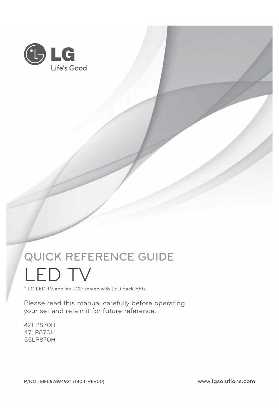 LG 47LP870H QUICK REFERENCE MANUAL Pdf Download | ManualsLib