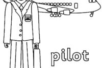 airplane pilot coloring page