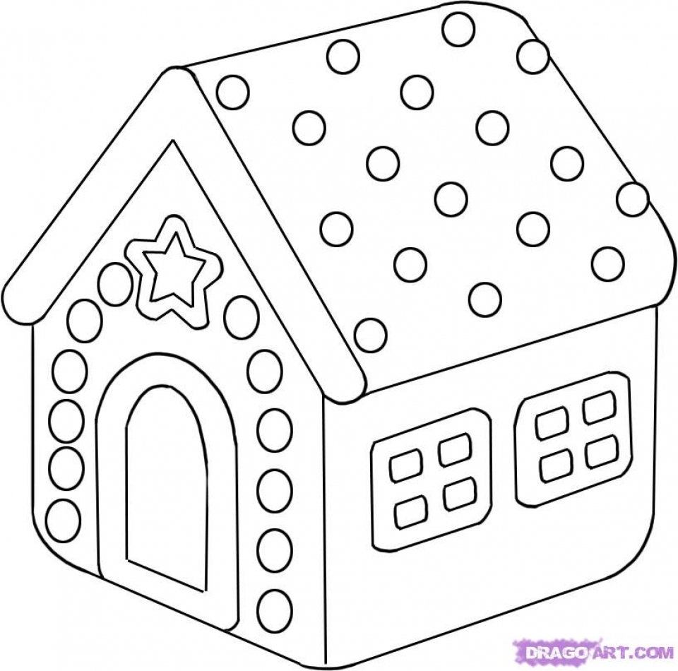 gingerbread house coloring page