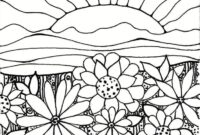 sunset coloring page