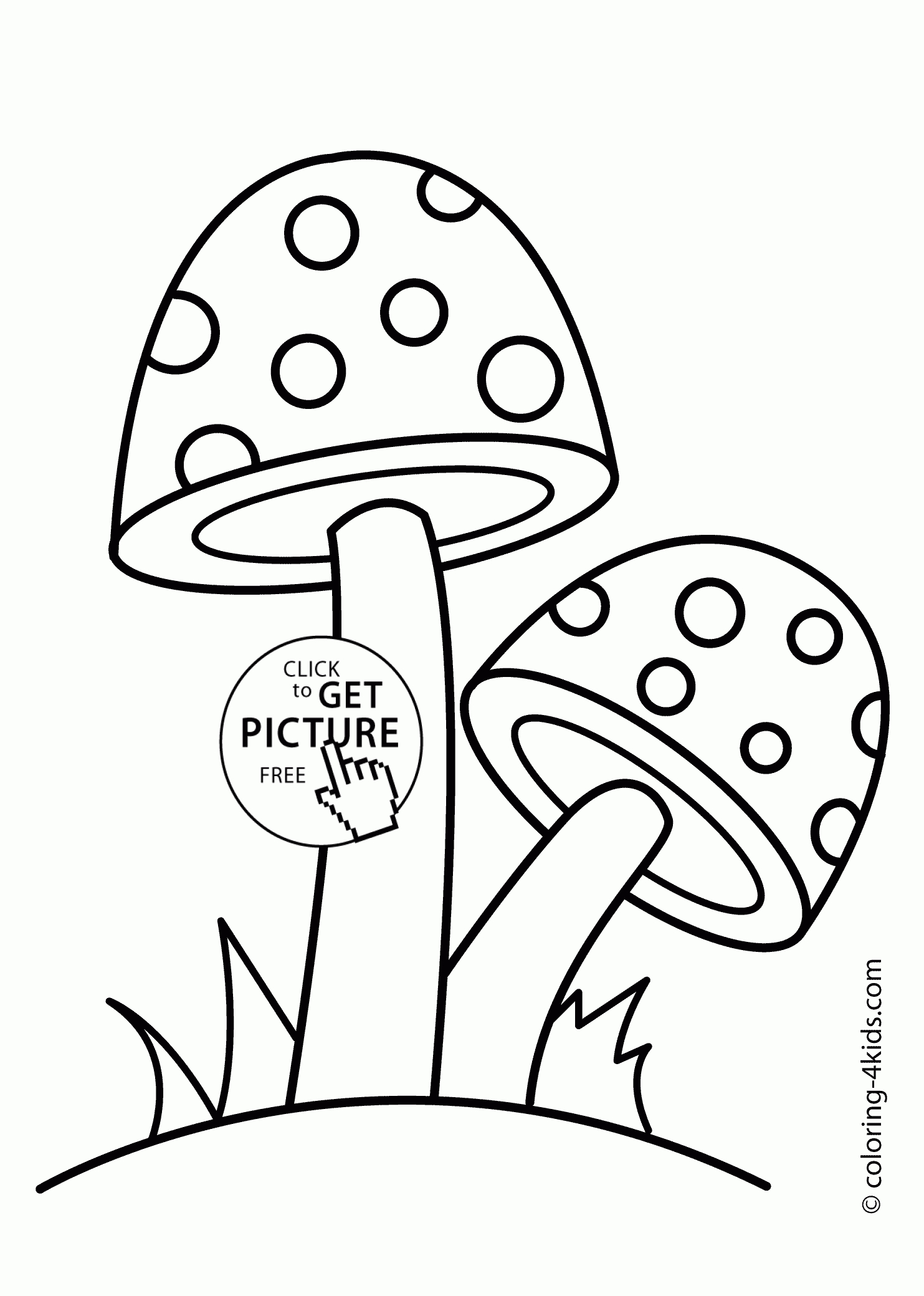 coloring pages of mushrooms