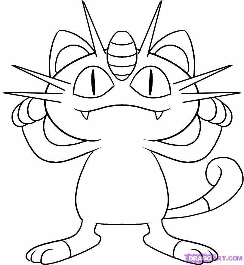 meowth coloring pages