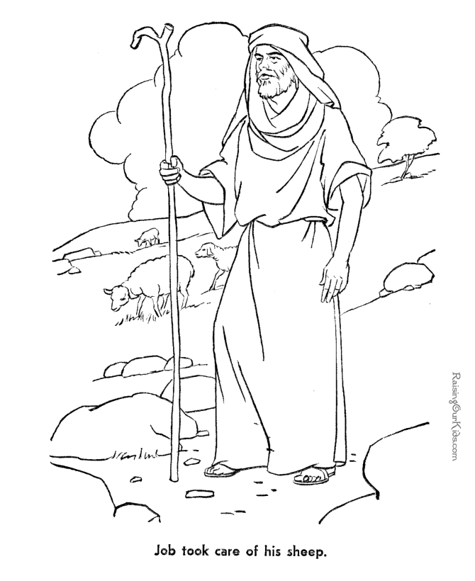 Job - Bible coloring page to print 043