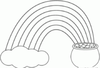 rainbow and pot of gold coloring page