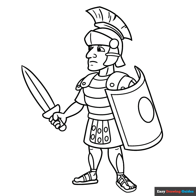 roman soldier coloring page