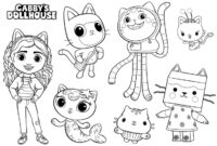 gabby cat dollhouse coloring pages