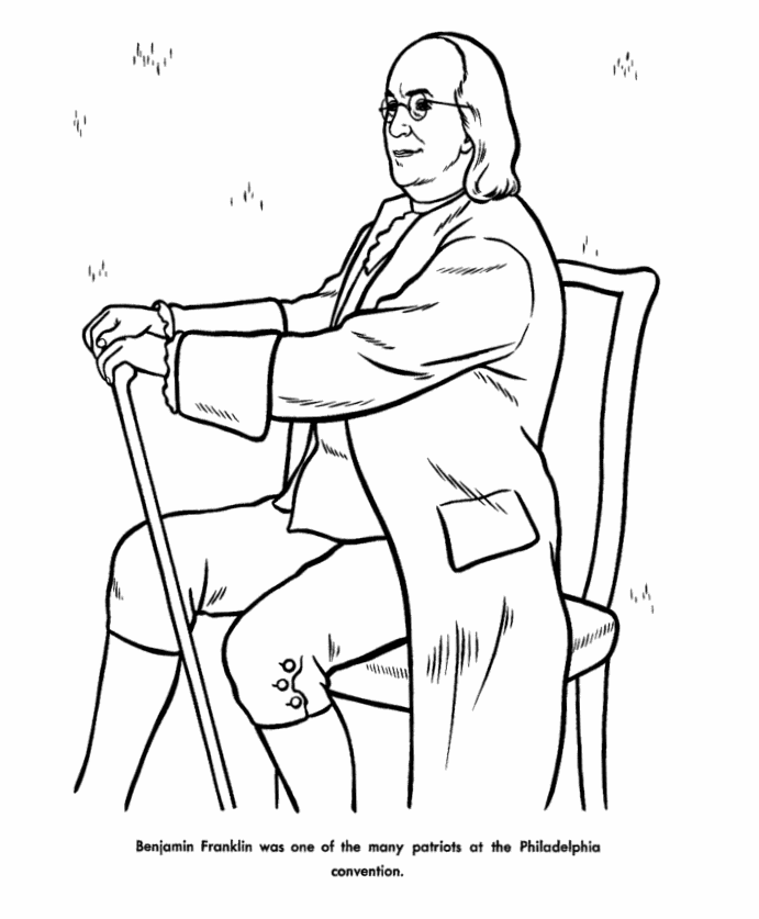 ben franklin coloring page