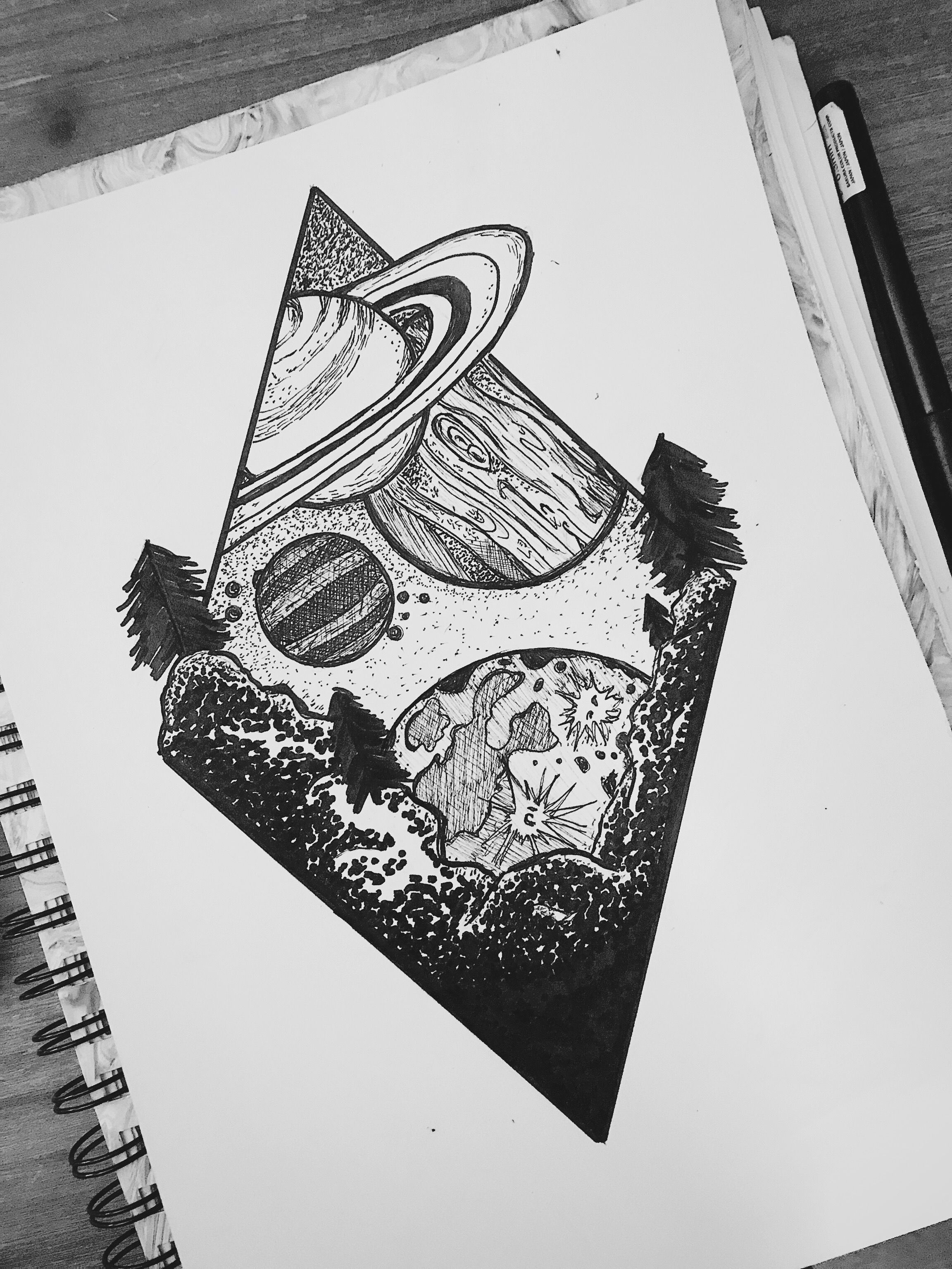 Space Drawing | Space drawings, Space tattoo, Art drawings sketches