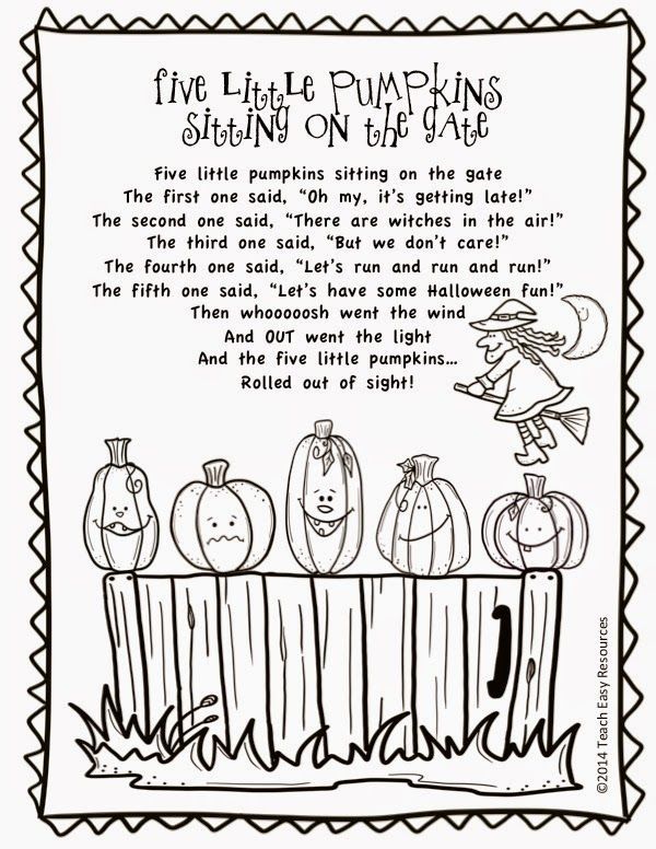 5 little pumpkins coloring page