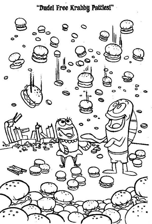 krabby patty coloring pages