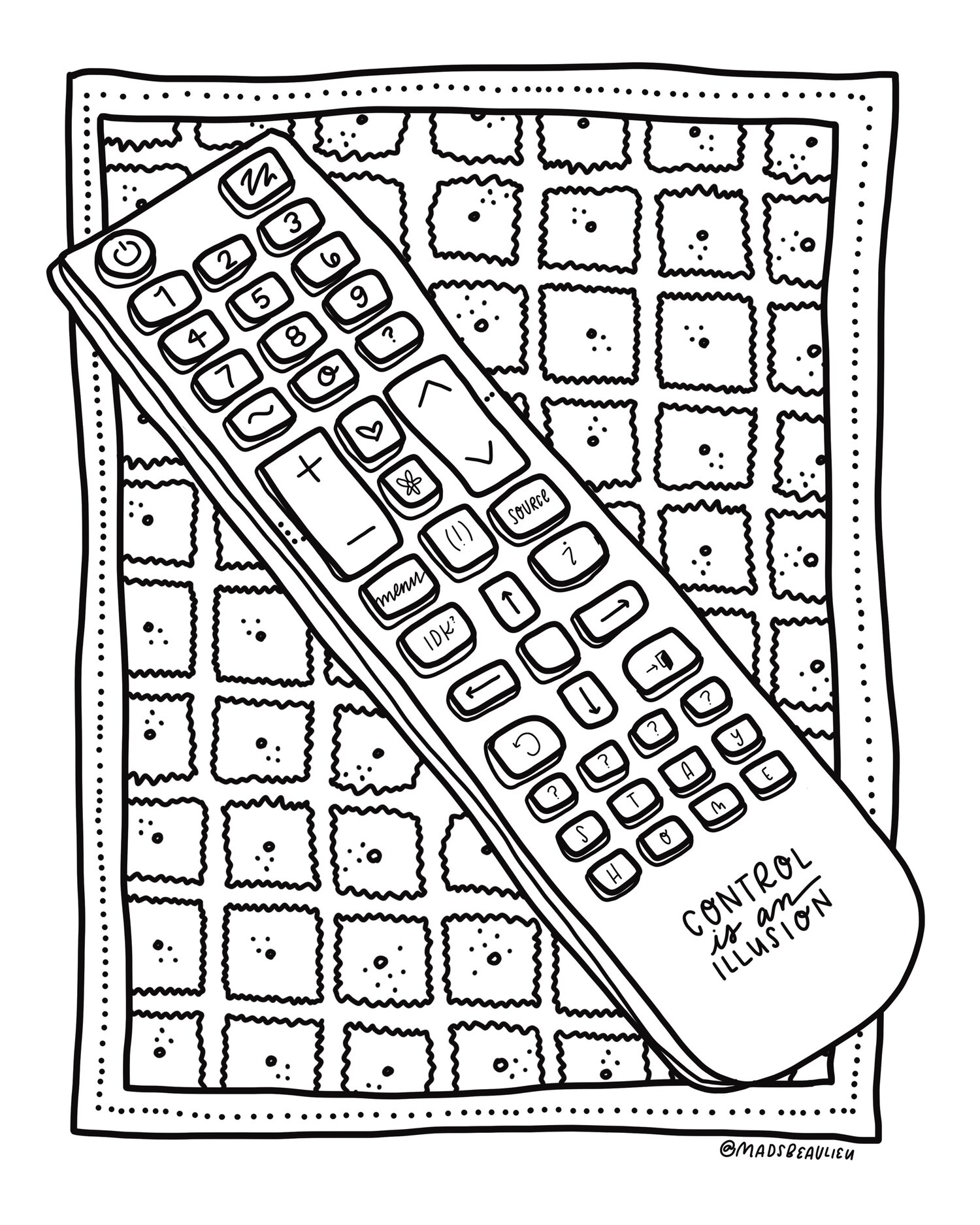 remote control coloring page