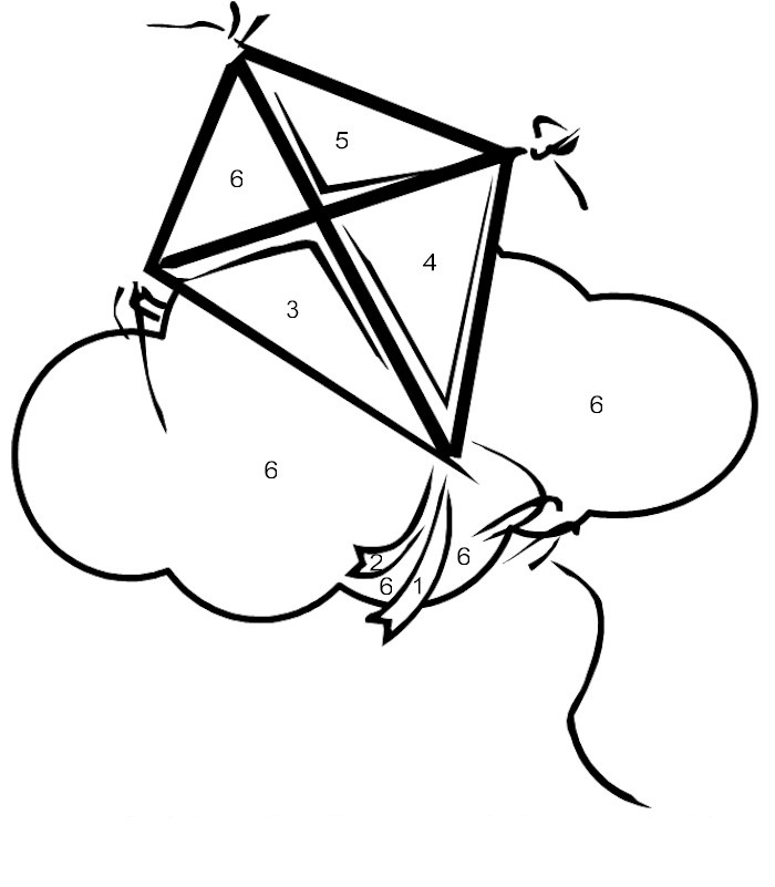 printable kite coloring page