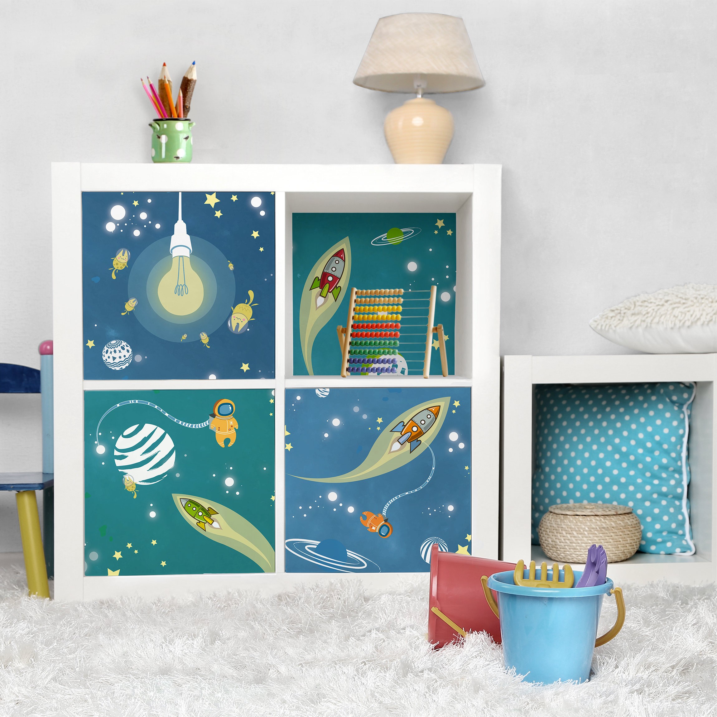 Klebefolie Kinder Set - Weltall und Astronauten Set - Kinderzimmer