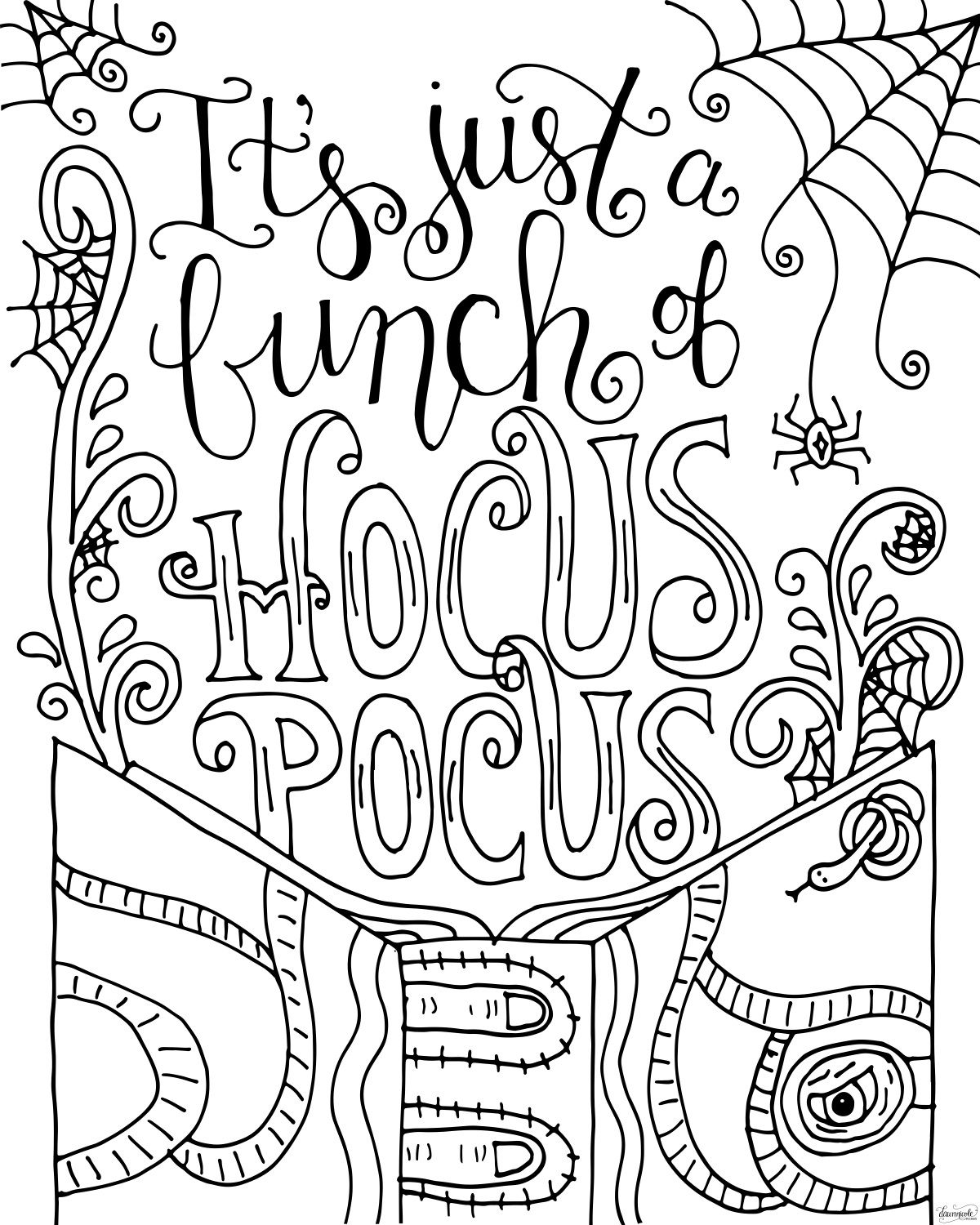 free hocus pocus coloring pages