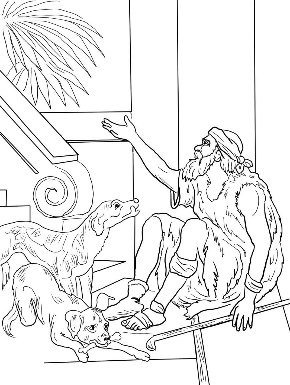 rich man and lazarus coloring page