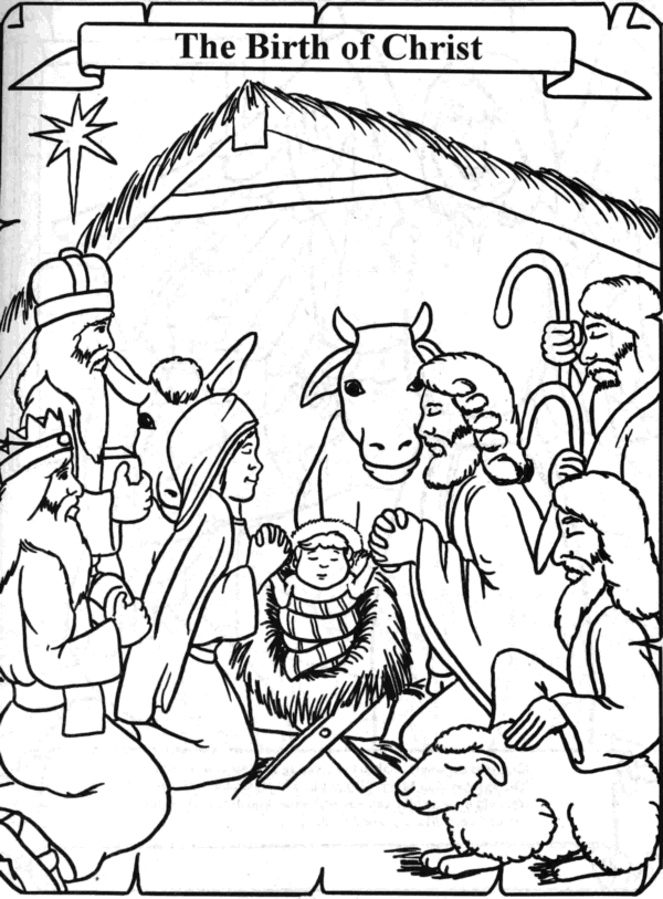 jesus birth coloring pages