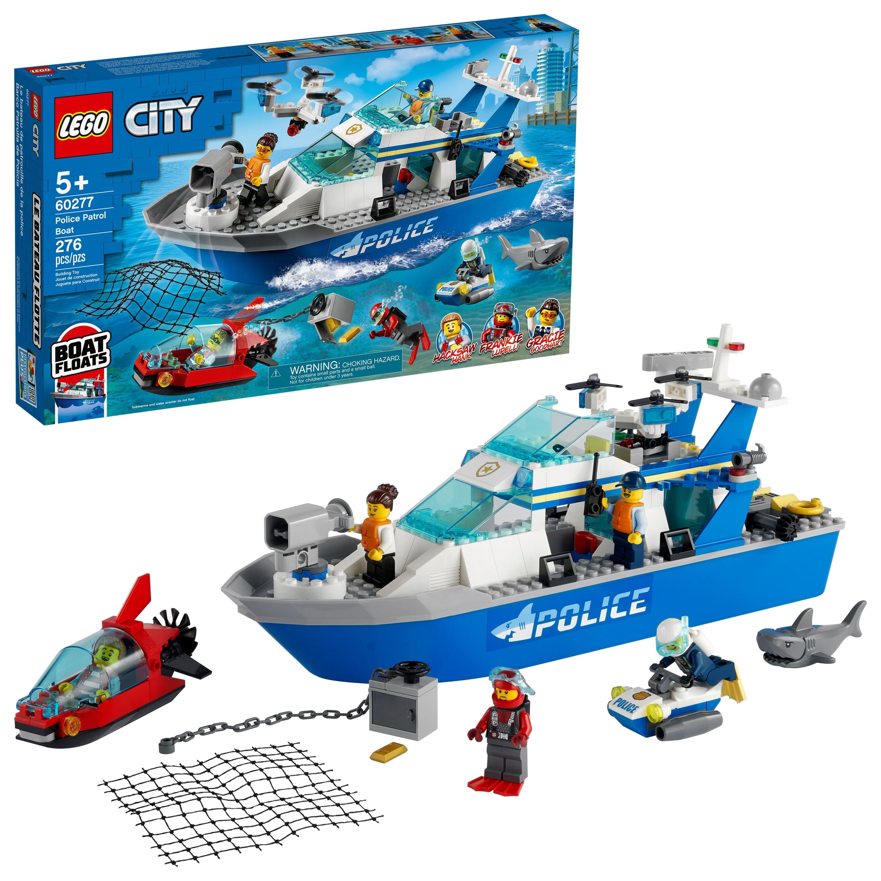 LEGO City Police Patrol Boat 60277 Cool Police Toy for Kids (276 Pieces