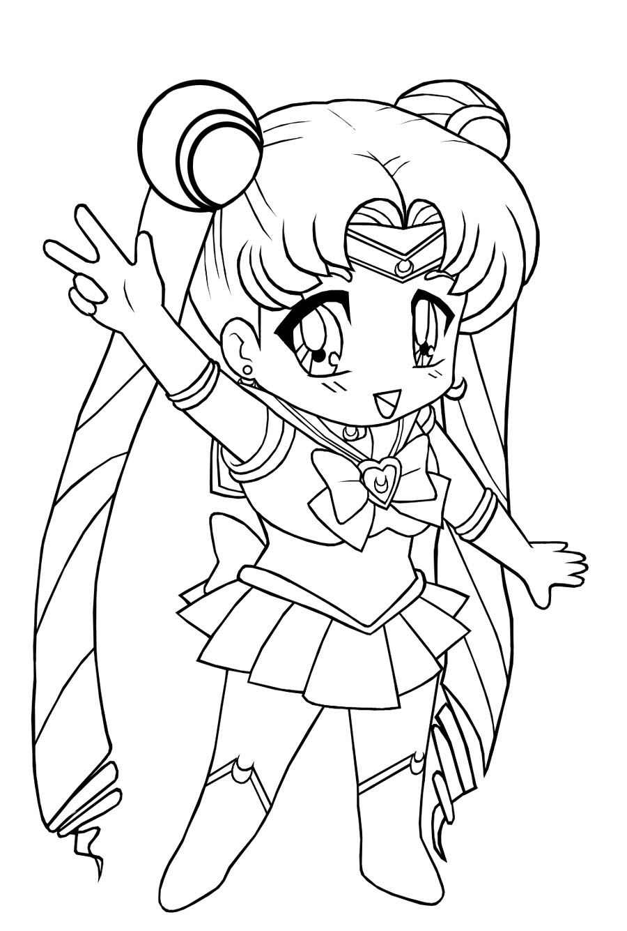 Chibi Sailor Moon Coloring Pages | Sailor moon coloring pages, Moon