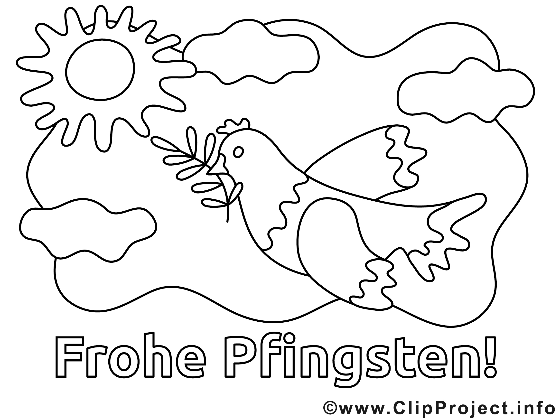 Frohe Pfingsten Grafiken zum Ausmalen