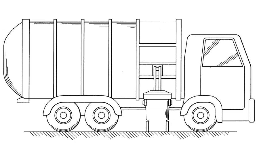 Ausmalbilder: Müllwagen zum ausdrucken, kostenlos, für Kinder und