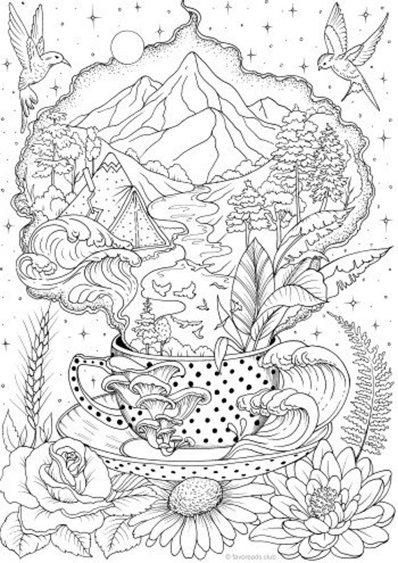 fantasy coloring pages for adults pdf